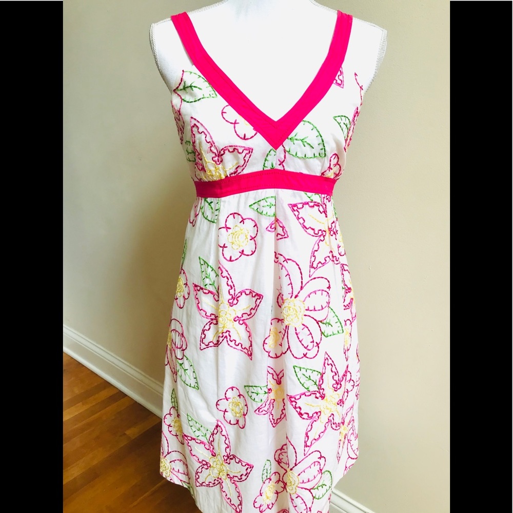 Vintage Lilly Pulitzer White Embroidered Dress